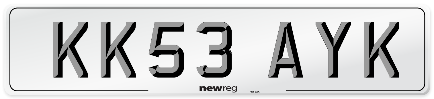 KK53 AYK Number Plate from New Reg